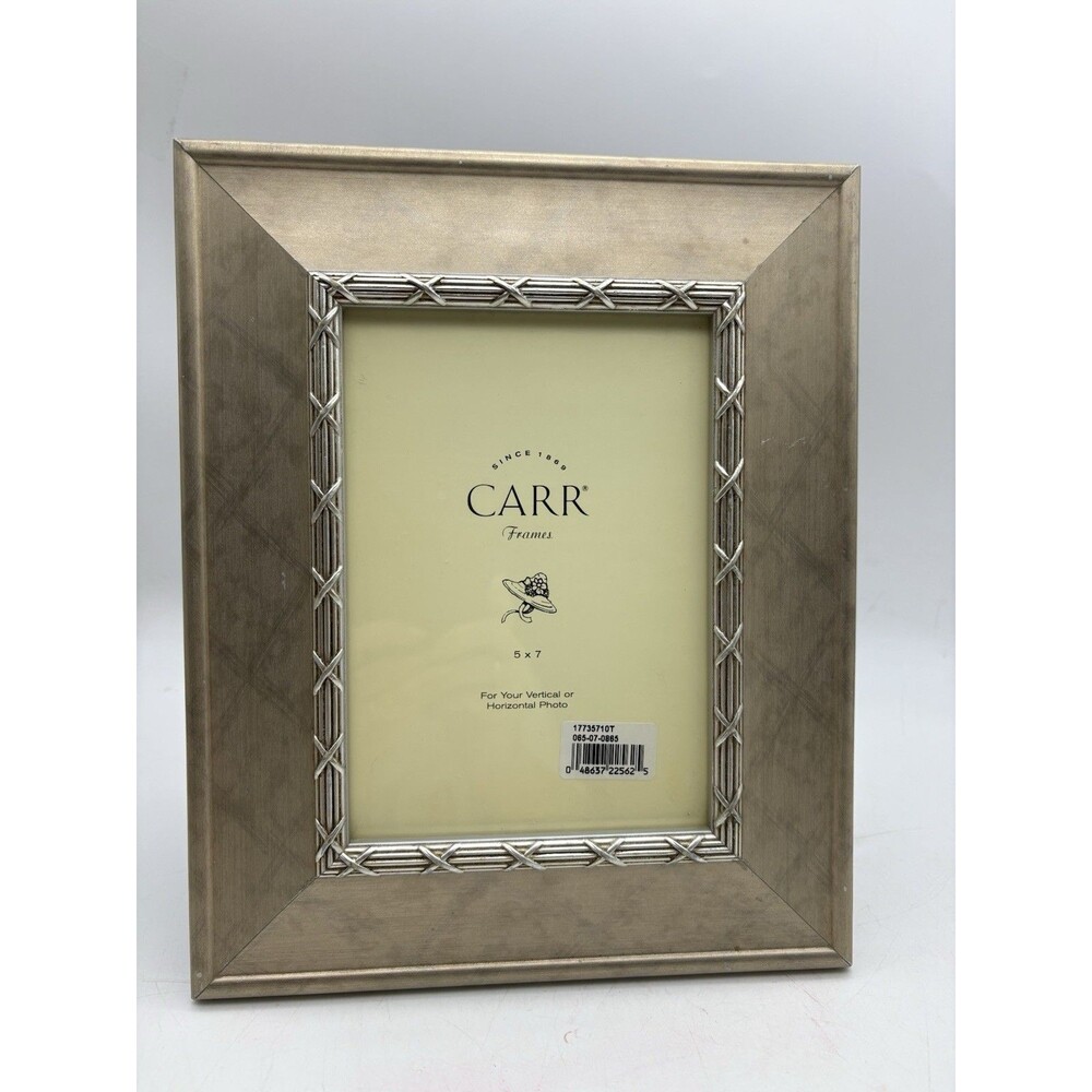 Carr 5x7 Picture Frame Brushed Champagne Silver Tabletop Wall Photo Frame